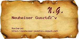 Neuheiser Gusztáv névjegykártya
